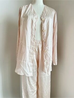 La Perla Silk Women’s Light Pink Polka Dot Long-Sleeve Blouse